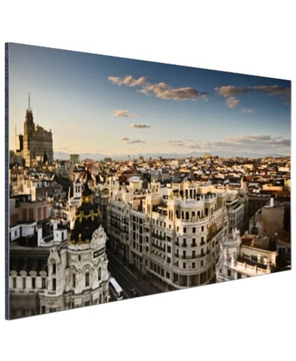 Gran Via Madrid Aluminium 60x40 cm - Foto print op Aluminium (metaal wanddecoratie)