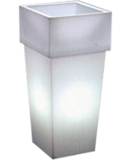 VECA Verlichte bloempot GEMINI vierkant, 100 cm hoog, met RGB verlichting.