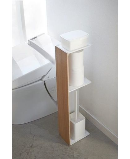 WC-Opbergrek (Toilet Rack) 'Rin Slim' (bruin/wit) - Yamazaki