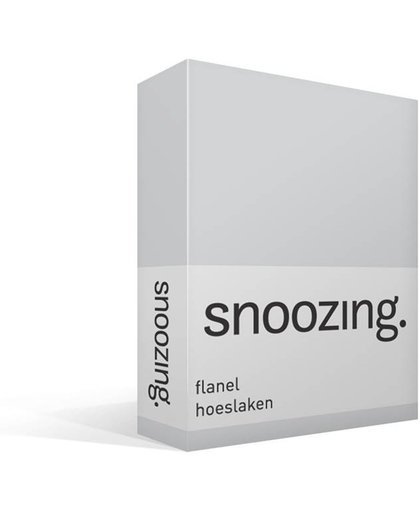 Snoozing - Flanel - Hoeslaken - Eenpersoons - 70x200 cm - Grijs