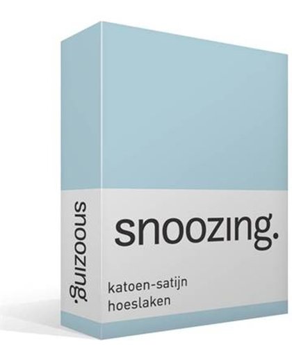 Snoozing - Katoen-satijn - Hoeslaken - Tweepersoons - 140x220 cm - Hemel