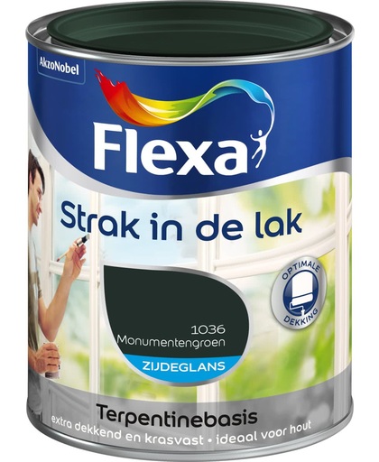 Flexa Strak In De Lak Zijdeglans - Monumentengroen - 0,75 liter