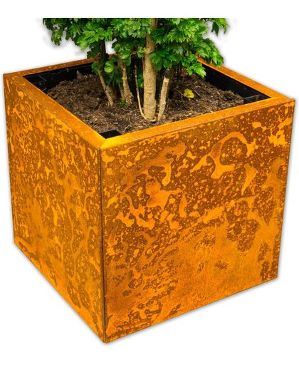 Yoepplanter Plantenbak  - 3x Innovatie: Koppelbare Verrijdbare en Wisselbaar Design - Grote Bloembak Bloempot Plantenpot - Binnen Buiten Tuin Balkon en Huiskamer - Groot 40x40x40 Vierkant  Corten-Staal