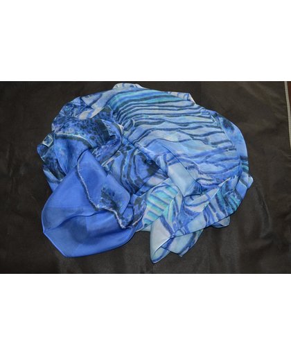 Zijde sjaal, 100% moerbei zijde, 8 momme, 110x200 cm kleur design bleu