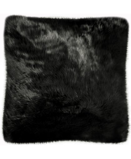 Fake Fur Zwart Kussenhoes - Polyester - 45 x 45 cm - Imitatiebont