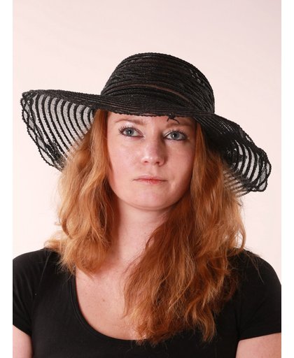 Dames hoed - deels transparant - zwart - tijdloos