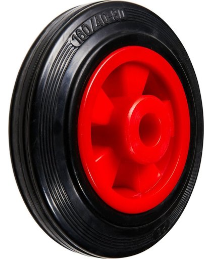 Döner massief wiel met pvc velg en zwarte rubber band, Ø160mm, draagt tot 120kg