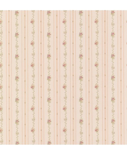Dollhouse 3 Josifa str roze/creme  behang (vlakvinyl, creme)