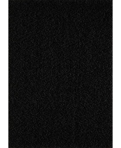 Vloerkleed Zwart Effen Hoogpolig Tapijt Loca - 80x150 cm