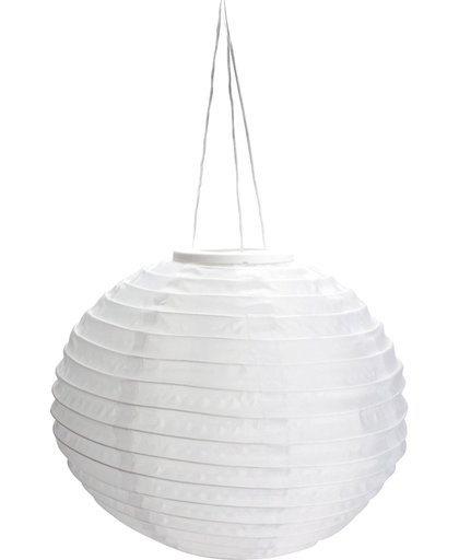 TUIN PAKKET: 5 witte lampionnen met een diameter van 25cm, kleine lampion, solar tuinverlichting
