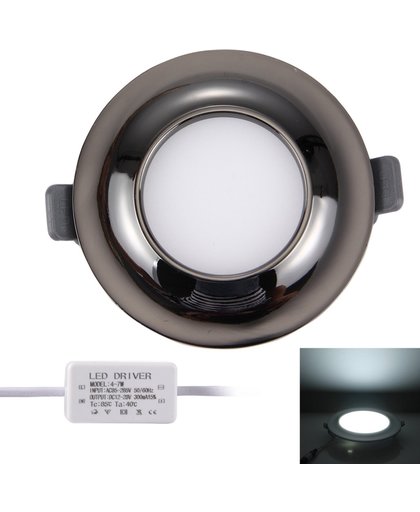 5W 25 LEDs SMD 2835 Round Electroplating White Light LED Ceiling Panel Light with LED Driver  Surface Diameter: 90mm  AC 85-265V(Nickel)