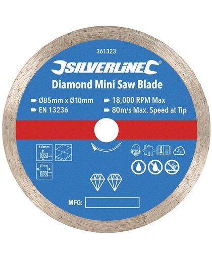 Silverline Diamant mini-zaagblad 85 mm diameter - 10 mm asgat