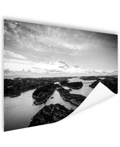 Noordzee eilanden zwart-wit foto Poster 150x75 cm - Foto print op Poster (wanddecoratie)