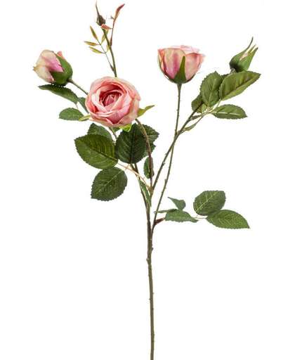 Kunst tros roos roze 60 cm (per 3 stuks)