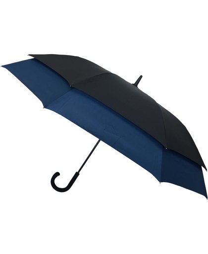 Smati Double Extension Paraplu - Stormbestendig - Extra Sterk - Extra Groot - Zwart - Blauw - Ø128cm