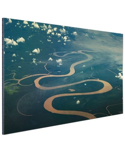 Amazone rivier Brazillie foto afdruk Aluminium 30x20 cm - Foto print op Aluminium (metaal wanddecoratie)