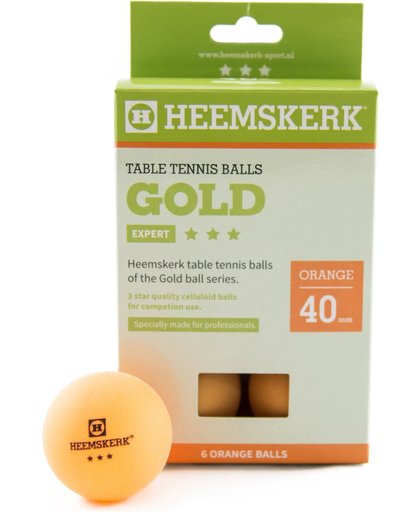 Tafeltennisballen Heemskerk Gold 3 ster Oranje (6 stuks)