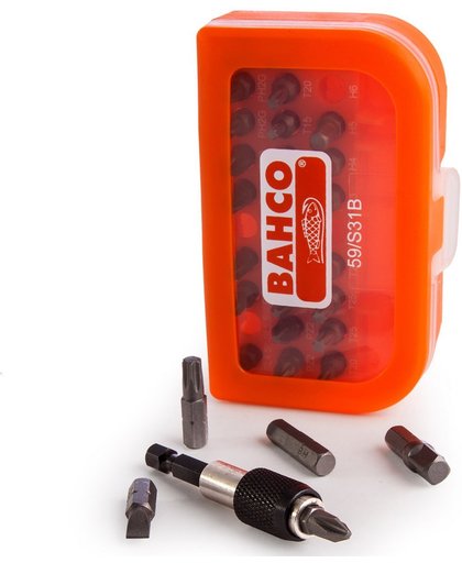 BAHCO 59/S31B bitset, 31-delig in kunststof doosje, met adapter