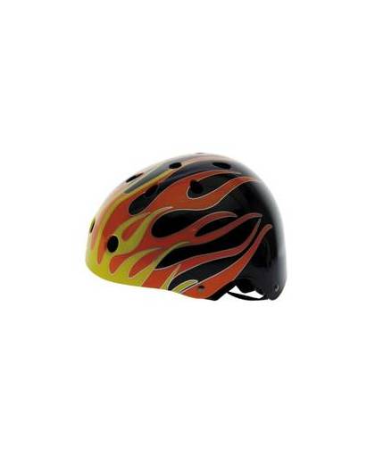 Ventura Freestyle BMX helm zwart met vlammen maat 54/58 cm