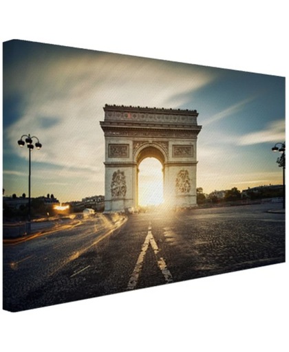 Arc de Triomphe zonsopgang Parijs Canvas 120x80 cm - Foto print op Canvas schilderij (Wanddecoratie)