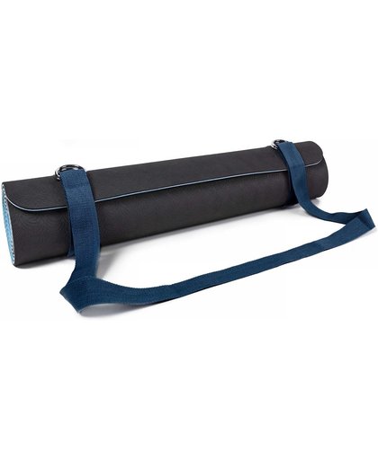 #DoYourYoga - strap voor yogamat  - »Yuki« -  verstelbare transportriem voor alle standaard yoga-, pilates- en extra dikke fitnessmatten - 196 x 3,7 cm - marineblauw