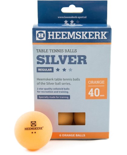 Tafeltennisballen Heemskerk Silver 2 ster Oranje (6 stuks)