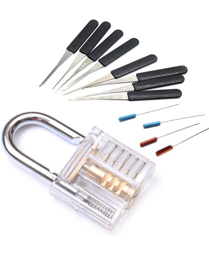 Beginners Oefen Lockpick Set Met Doorzichtig Oefenslot - Lockpicking tool