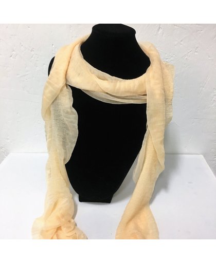 Fashionidea - Mooie zandkleurige zijde zachte glimmende sjaal