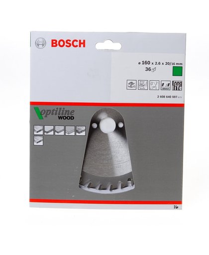 Bosch Cirkelzaagblad 36 tanden Optiline Wood ATB 160 x 16mm