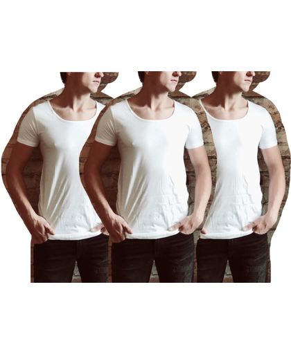 DICE Underwear 3-pack Heren T-shirt Invisible lage ronde hals maat S