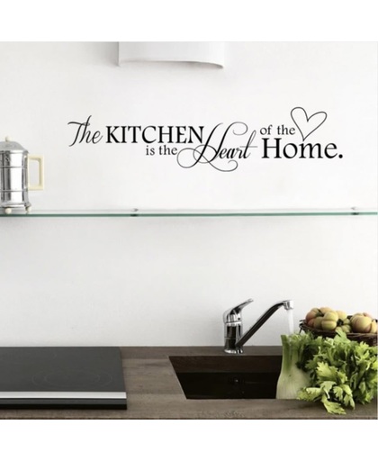Muursticker The Kitchen Is The Heart Of The Home met hartje | Keuken | Hartje