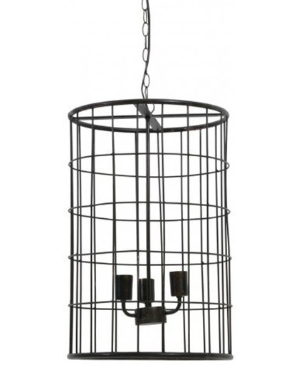Hanglamp zwart metaal rond zink - 40x60cm