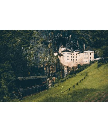 Kasteel Behang | White Castle op de heuvel | 375 x 250 cm | Extra Sterk Vinyl Behang