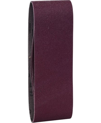 Bosch - 3-delige schuurbandenset voor bandschuurmachines, rode kwaliteit 100, ongeperforeerd, gespannen