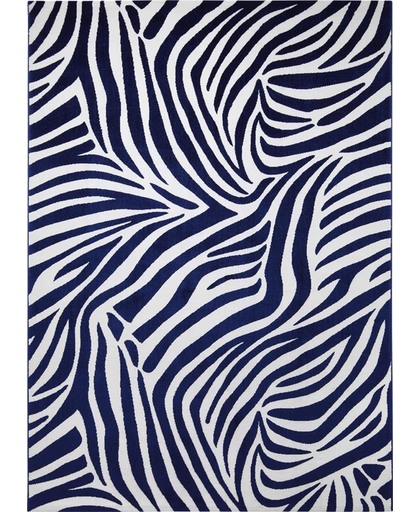Zebra vloerkleed 160cm x 225cm blauw - Robin Design