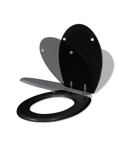WC-bril met soft-close MDF deksel en eenvoudig ontwerp zwart
