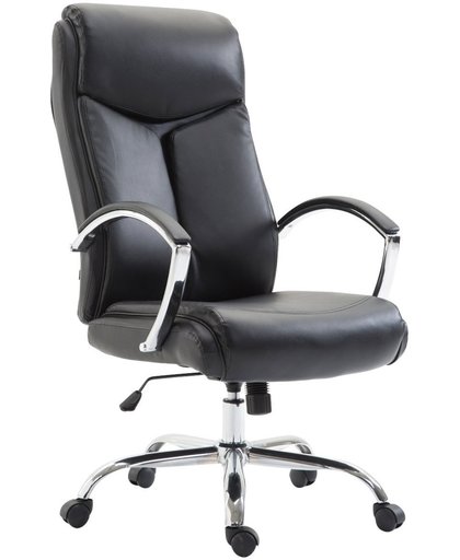 Clp Bureaustoel VAUD XL, gamingstoel, directiestoel met armleuningen, bureaustoel met hoogwaardige bekleding, max. Laadvermogen 140 kg, met kunstlederen bekleding, - zwart