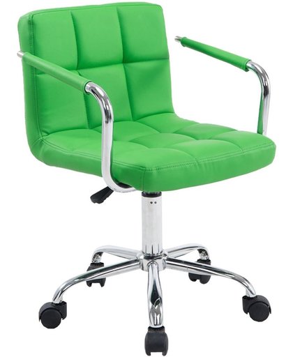 Clp Bureaustoel Lucy V2 - kantoorstoel met armleuning, ergonomisch, hoogwaardige stoffering, kunstleer - groen