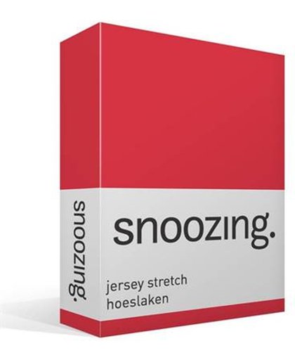 Snoozing Jersey Stretch - Hoeslaken - Eenpersoons - 90/100x200/220 cm - Rood