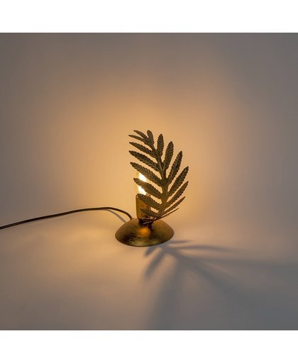 QAZQA Botanica - Tafellamp - 1 lichts - H 230 mm - goud/messing