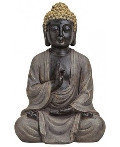 Boeddha beeld bruin/goud  van polystone 40 cm