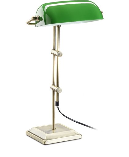 relaxdays notarislamp groen - retro bankierslamp - bureaulamp - leeslamp - vintage design
