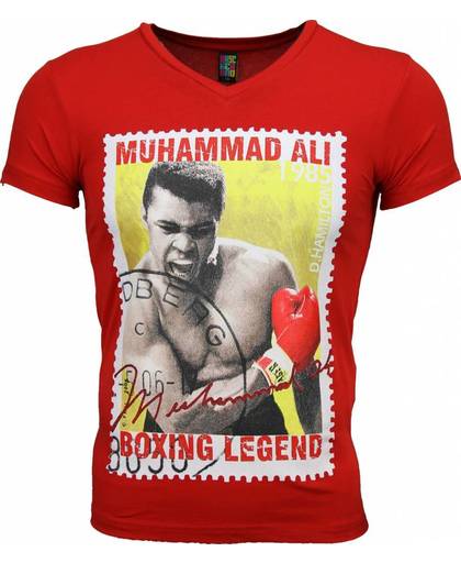 Mascherano T-shirt - Muhammad Ali Zegel Print - Rood - Maten: XXL