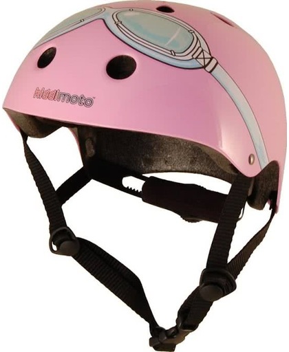 Kiddimoto - Roze bril - Small - Geschikt voor 2-6jarige of hoofdomtrek van 48 tot 52 cm - Skatehelm - Fietshelm - Kinderhelm - Mooie helm