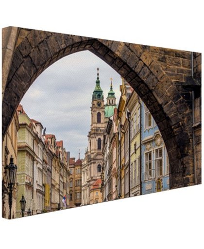 Historisch centrum Praag Canvas 120x80 cm - Foto print op Canvas schilderij (Wanddecoratie)