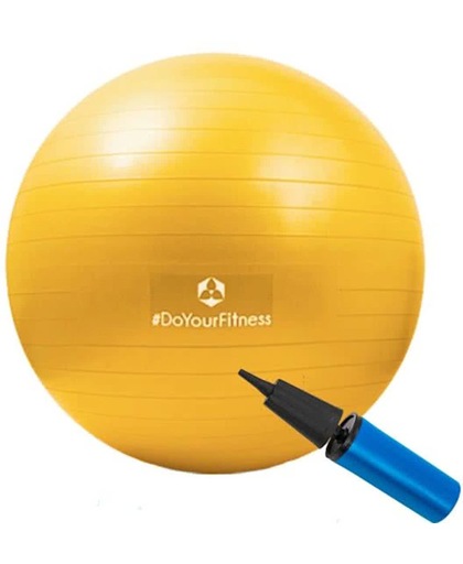 #DoYourFitness - Gymnastiek Bal - »Orion« - zitbal en fitness bal ter ondersteuning van lichaamshouding, coördinatie en balans - Maat : 55 cm. - geel