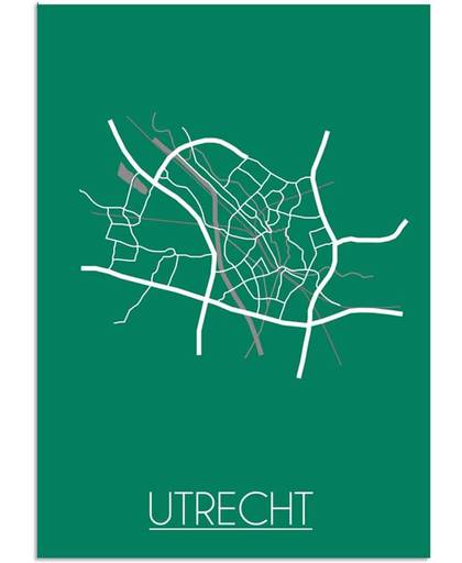 Plattegrond Utrecht Stadskaart poster DesignClaud - Groen - B1 poster