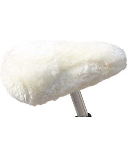 Fietszadel dekje schapenvacht naturel wit