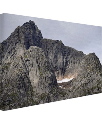 Bergtop Canvas 80x60 cm - Foto print op Canvas schilderij (Wanddecoratie)