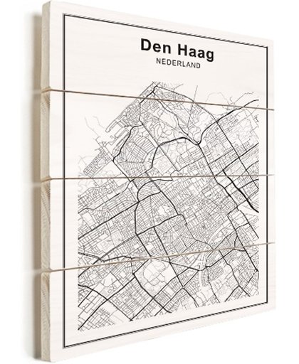 Stadskaarten Den Haag vurenhout 50x70 cm
